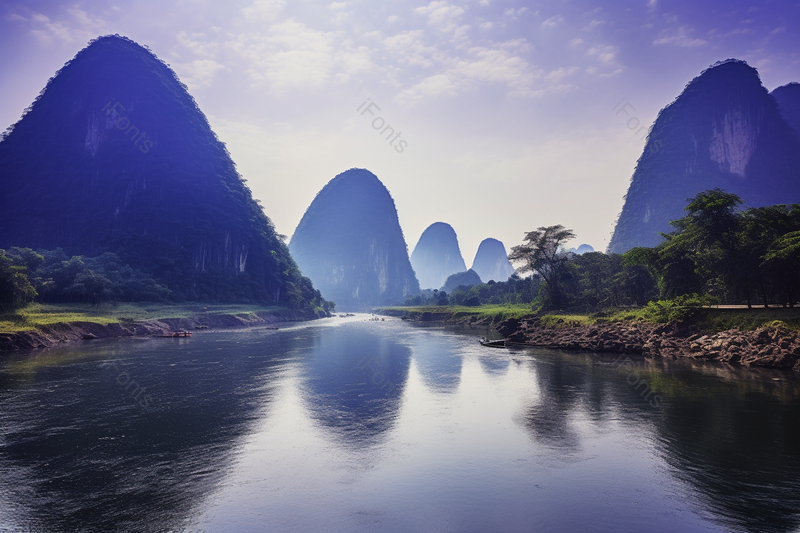深山美景江河天空白云摄影图,高清,摄影图,摄影图片,图片大全,摄影图免费下载